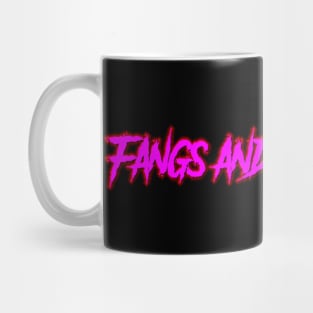 Fangs and Synthwave Long Pink Logo Mug